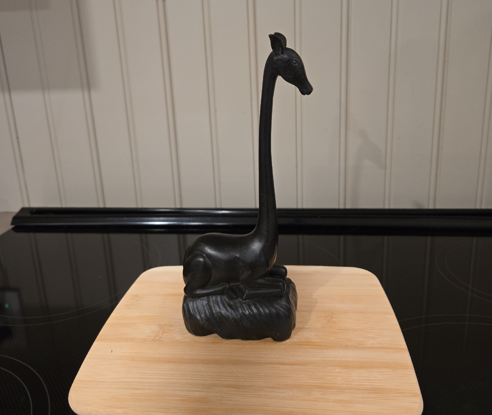 Elegant Black Resin Giraffe